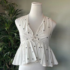 ZARA Polka Dot Peplum Top